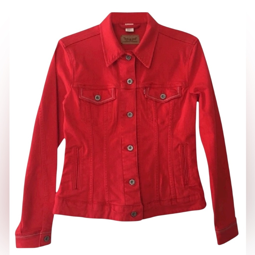 Levi’s Red Denim Rodeo Trucker Western Jacket XS